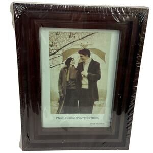 5x7 Plastic Dark Brown Picture Photo Frame NIP!